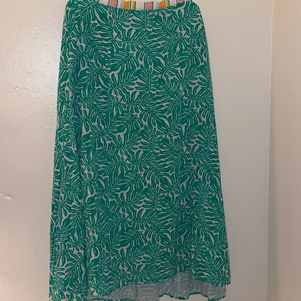 tropical print maxi skirt